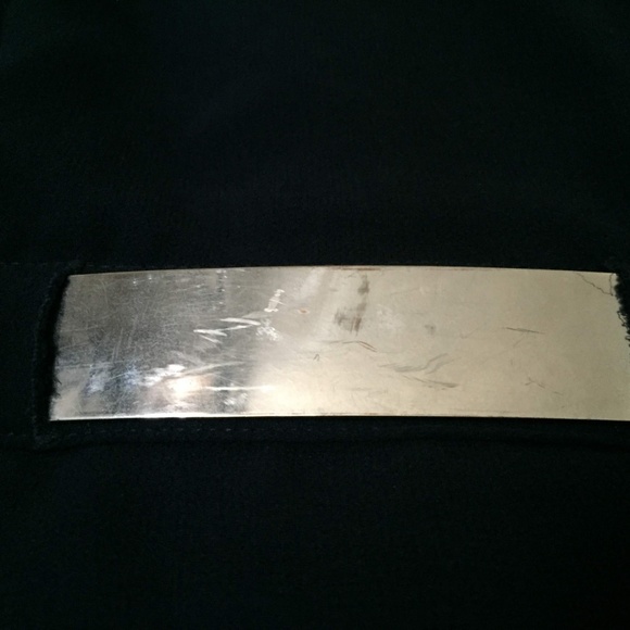 midi chiffon navy blue dress - Picture 4 of 4